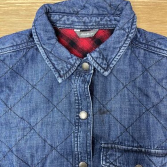 Eddie Bauer Denim Shirt Button Up Shacket - Picture 9 of 16